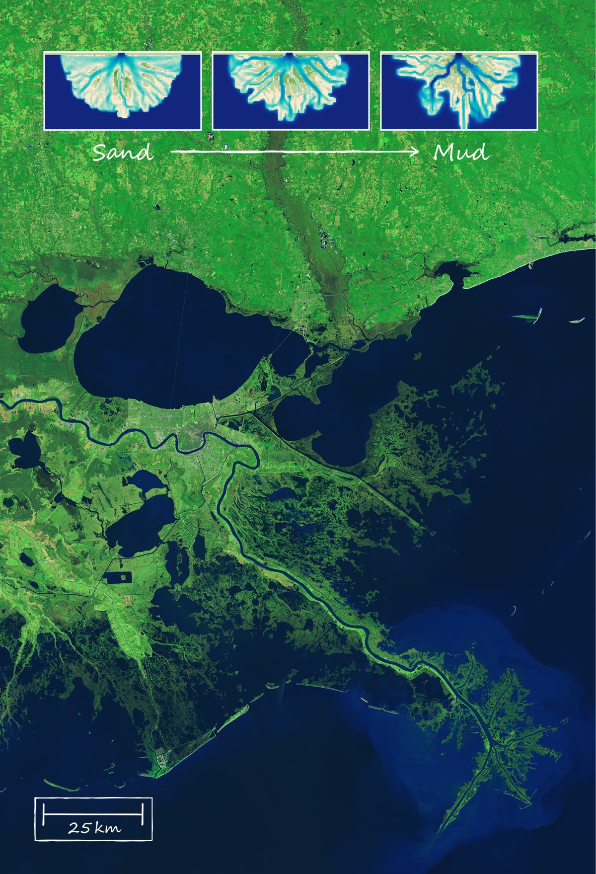 river delta image from space