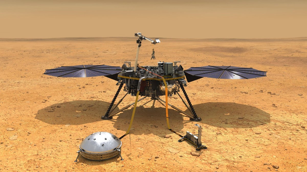Illustration of the InSight Lander on Mars
