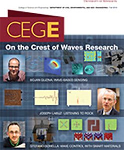 cover depicting the wave research of Bojan Guzina, Joseph Labuz, and Stefano Gonella