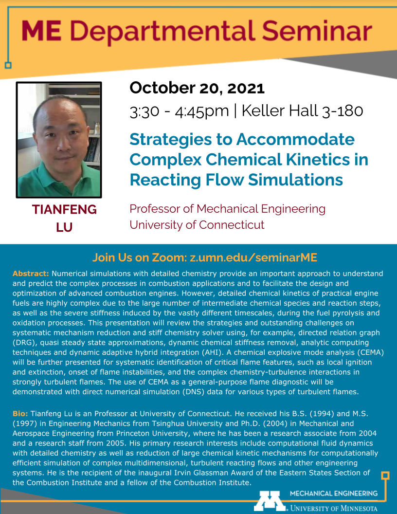 Seminar Speaker - Tianfeng Lu