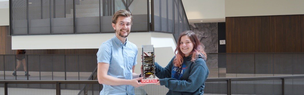 Jenna and Kyle with SOCRATES satellite