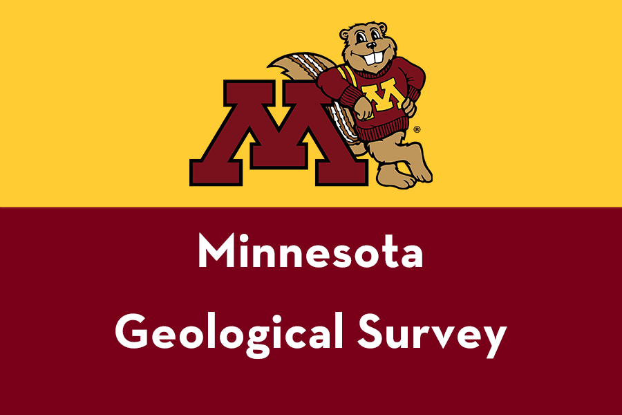 University of Minnesota's maroon block M logo with Goldy Gopher and text below that reads "Minnesota Geological Survey".