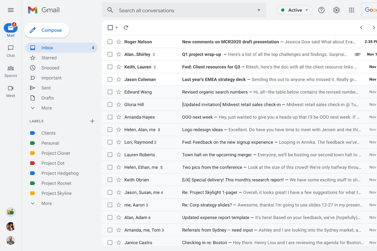 New Gmail Interface Example