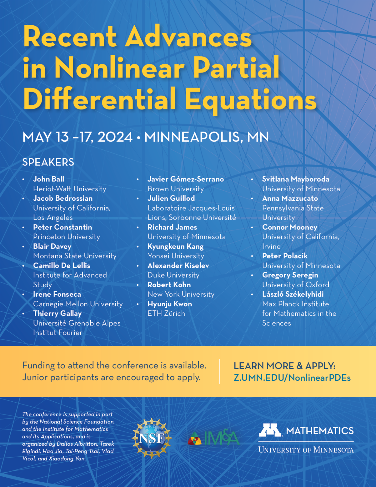 Recent Advances in Nonlinear Partial Differential Equations Poster