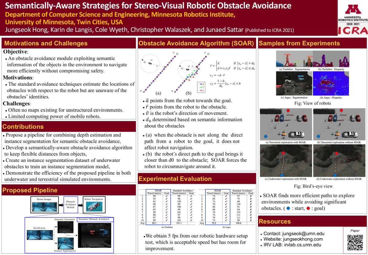 Semantically-Aware Strategies for Stereo-Visual Robotic Obstacle Avoidance poster