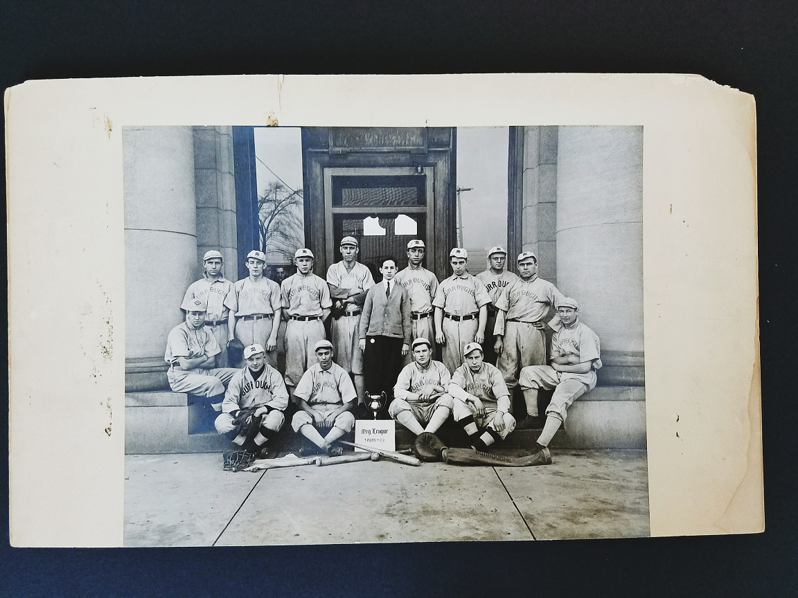 Photo of Burroughs Adding Machine Company baseball team members.  [circa 1915]