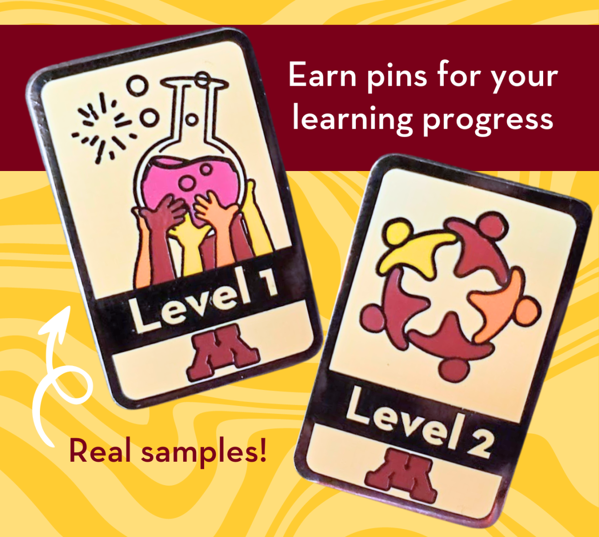 earn pins for your learning progress!