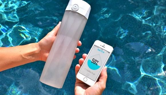 High-tech smart water bottle