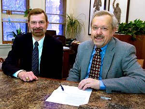 Faculty members Don Truhlar and David Kohlstedt