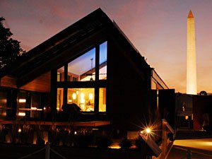 solar house at night