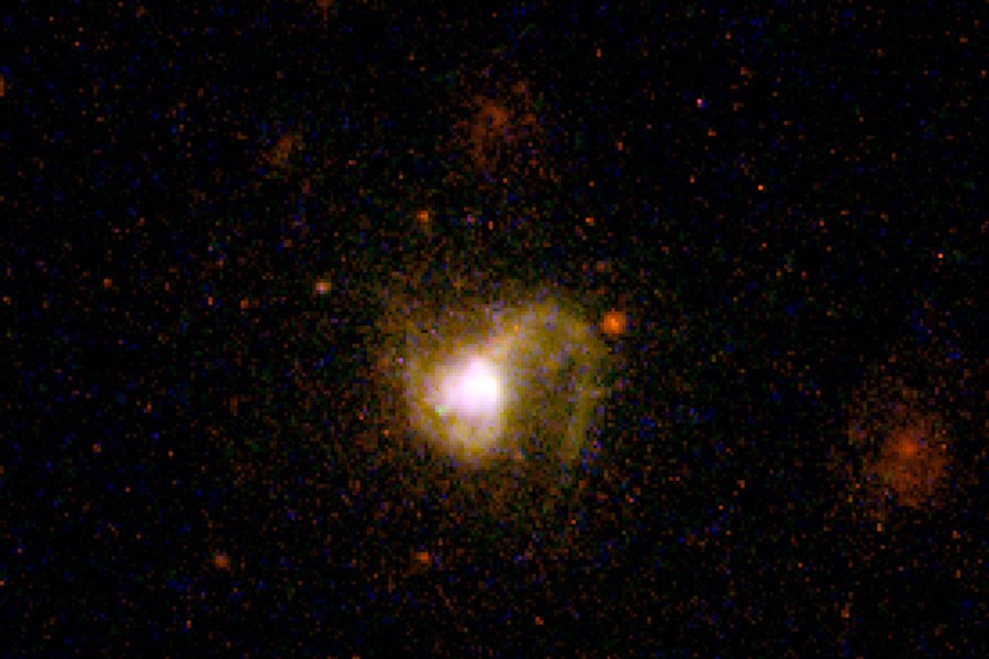 A telescope image of the Pox 186 galaxy